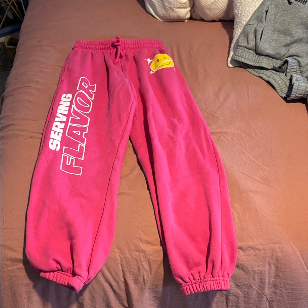 Pop Bright Pink Kids Joggers with Fun Print